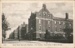Royal Naval Barracks - Front View of Men's Blocks Postcard