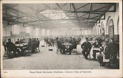 Royal Naval Barracks - Interior View of Canteen Postcard