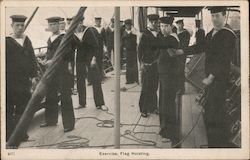 Exercise, Flag Hoisting Postcard