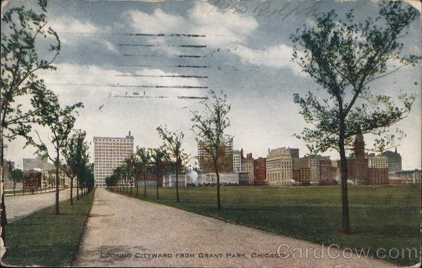 Looking Cityward from Grant Park Chicago Illinois