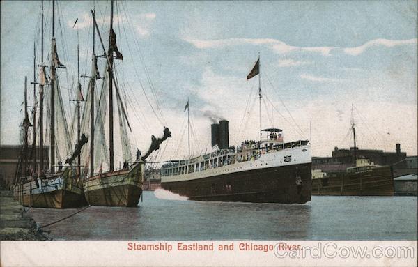 Steamship Eastland and Chicago River Illinois