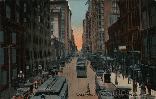 Dearborn Street, North from Van Buren Chicago Illinois
