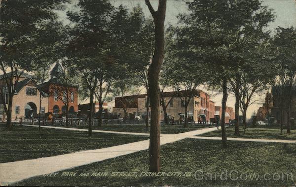 City Park and Main Street Farmer City Illinois