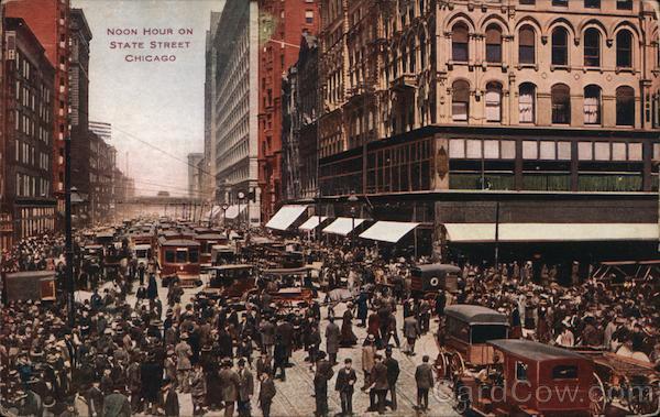 Noon Hour on State Street Chicago Illinois