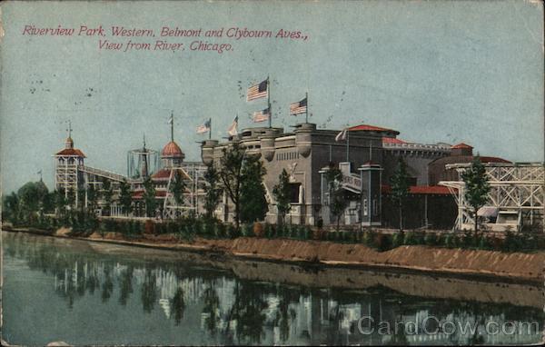 Riverview Park, Western, Belmont and Clybourn Aves., View from River Chicago Illinois