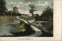 Illinois Central Depot Postcard