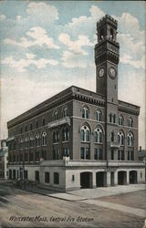 Central Fire Station Postcard
