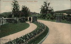 Entrance to Mt. Feake Cemetery Postcard