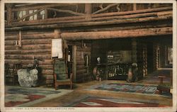 Lobby, Old Faithful Inn, Yellowstone Park Wyoming Yellowstone National Park Postcard Postcard Postcard