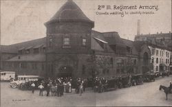 2nd Ill. Regiment Armory - Crowds Waiting to Identify Friends Chicago, IL Postcard Postcard Postcard