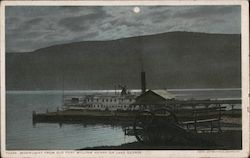 Moonlight from Old Fort William Henry Postcard