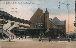 New York, New Haven and Hartford Railroad Depot Connecticut Postcard Postcard Postcard