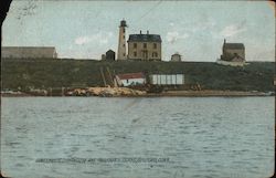 Government Lighthouse and Faulkner's Island Guilford, CT Postcard Postcard Postcard
