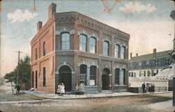 Post Office and Bank Postcard