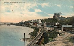 Illinois River Front Peru, IL Postcard Postcard Postcard