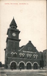 Central Fire Station Postcard