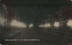 Washington Street at Night Postcard