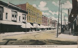 Seventh St. from Fifth Ave., North Rockford, IL Postcard Postcard Postcard