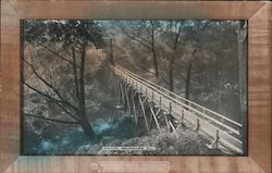 Wooden Bridge Spanning a Ravine Waukegan, IL Postcard Postcard Postcard