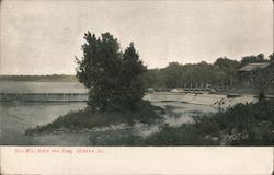 Old Mill Race and Dam Geneva, IL Postcard Postcard Postcard