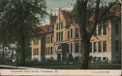 Charleston High School Illinois W. E. Hill Postcard Postcard Postcard