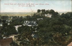 Starved Rock and Hotel from South Bluff, near Ottawa, Utica, La Salle and Peru, Ill. Oglesby, IL Postcard Postcard Postcard