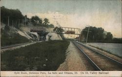 Split Rock, Between Peru, La Salle and Ottawa Ill. On Ill. Valley Railroad Postcard