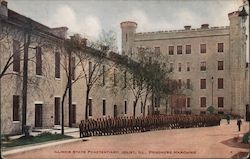 Prisoners Marching, Illinois State Penetentiary Postcard