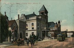 Fox St. on the Island, Looking West Postcard