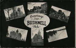 Greetings From Bushnell Illinois Postcard Postcard Postcard