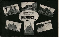 Greetings From Bushnell Illinois Postcard
