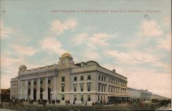 New Chicago & Northwestern Railway Station Postcard
