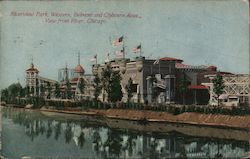 Riverview Park, Western, Belmont and Clybourn Aves., View from River Postcard