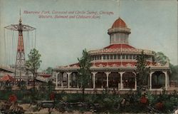 Riverview Park, Carasoul and Circle Swing Postcard