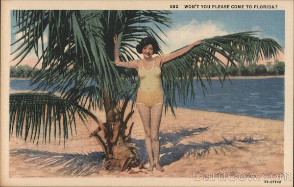 Won't You Please Come to Florida? - Woman in Yellow Swimsuit