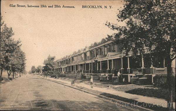 61st Street, between 19th and 20th Avenues. Brooklyn, N.Y. New York