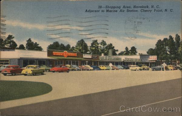 Shopping area, Havelock, N.C. Adjacent to Marine Air Station, Cherry Point, N.C. North Carolina