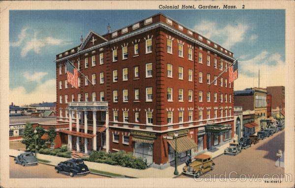 Colonial Hotel, Gardner, Mass Massachusetts Postcard