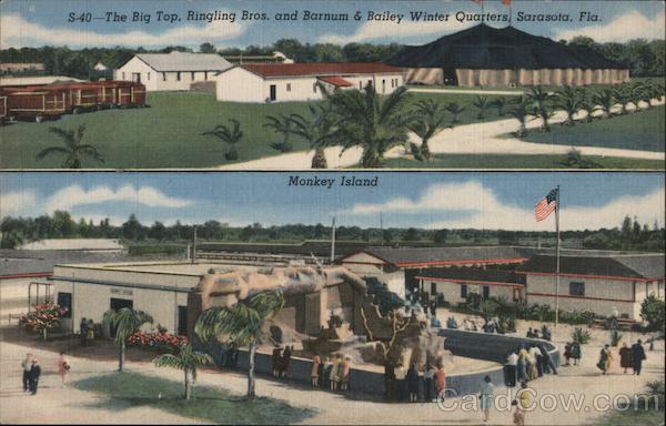 The Big Top, Ringling Bros. and Barnum & Bailey Winter Quarters, Sarasota, Fla. Monkey Island Florida