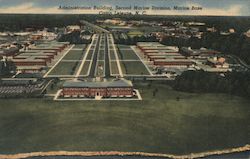 Administration Building, Second Marine Division, Marine Base Postcard