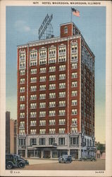 Hotel Waukegan, Waukengan, Illinois Postcard Postcard Postcard