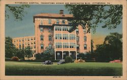 Pittsburgh Hospital, Frankstown Avenue and Washington Blvd. Pittsburgh, PA. Postcard