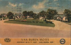 Van Buren Motel. Highway 64 & 71 East. Van Buren, Ark. Postcard