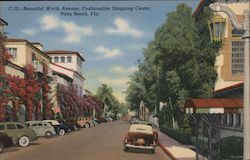 Beautiful Worth Avenue, Fashionable Shopping Center, Palm Beach, Fla. Florida Postcard Postcard Postcard