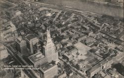 Aerial view of Hartford looking toward Conn. River Connecticut Postcard Postcard Postcard