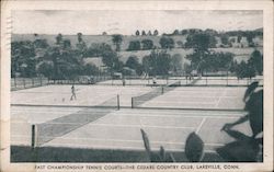 Fast Championship Tennis Courts. The Cedars Country Club, Lakeville, Conn. Connecticut Postcard Postcard Postcard