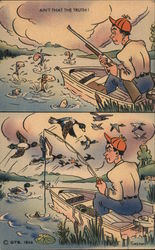Duck Hunting Vs. Fishing Postcard