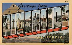 Greetings from Riverside California Postcard Postcard Postcard