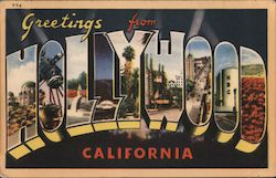 Greetings from Hollywood California Postcard