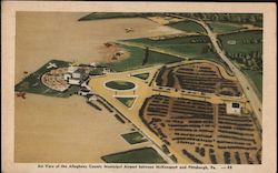 Air view of the Alleghany County Municipal Airport between McKeesport and Pittsburgh, Pa. Postcard